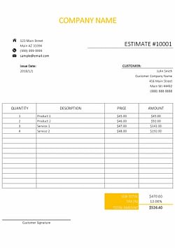 free estimate template for mac in word or excel